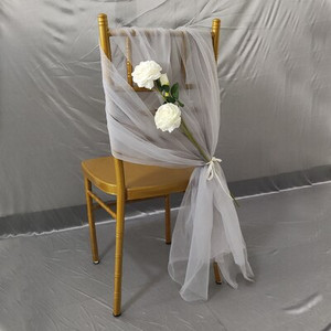 10 vnt. balto tinklinio audinio tiulio kėdžių varčios Vestuvių renginių dekoravimas banketų vakarėlio arkos dekoravimas „pasidaryk pats“ kėdžių mazgai be gėlių