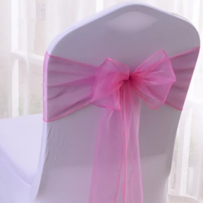 100db Székszárnyak Organza szék masnik Esküvői parti kellékek Karácsonyi Valentin dekoráció Átlátszó organza szövet szék dekoráció