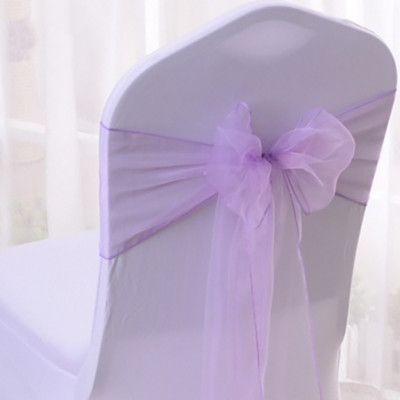 100db Székszárnyak Organza szék masnik Esküvői parti kellékek Karácsonyi Valentin dekoráció Átlátszó organza szövet szék dekoráció