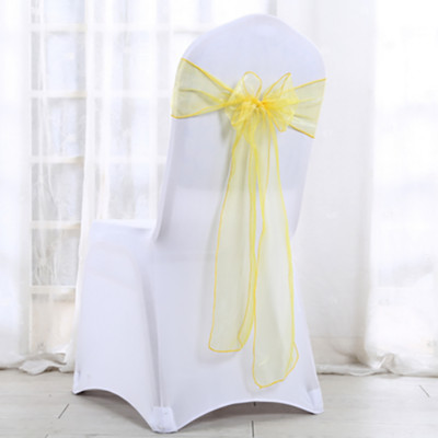 100db Székszárnyak Organza szék masnik Esküvői parti kellékek Karácsonyi Valentin dekoráció Átlátszó organza szövet szék dekoráció