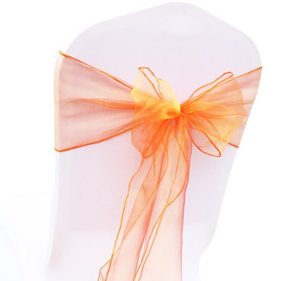100db Székszárnyak Organza szék masnik Esküvői parti kellékek Karácsonyi Valentin dekoráció Átlátszó organza szövet szék dekoráció