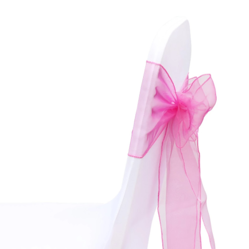 100db Székszárnyak Organza szék masnik Esküvői parti kellékek Karácsonyi Valentin dekoráció Átlátszó organza szövet szék dekoráció