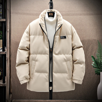 Geaca de iarna pentru barbati cu guler inalt si emblema