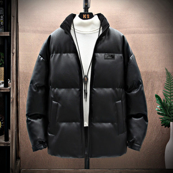 Geaca de iarna pentru barbati cu guler inalt si emblema