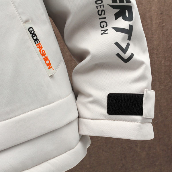 Jacheta casual de toamna cu imprimeu si gluga