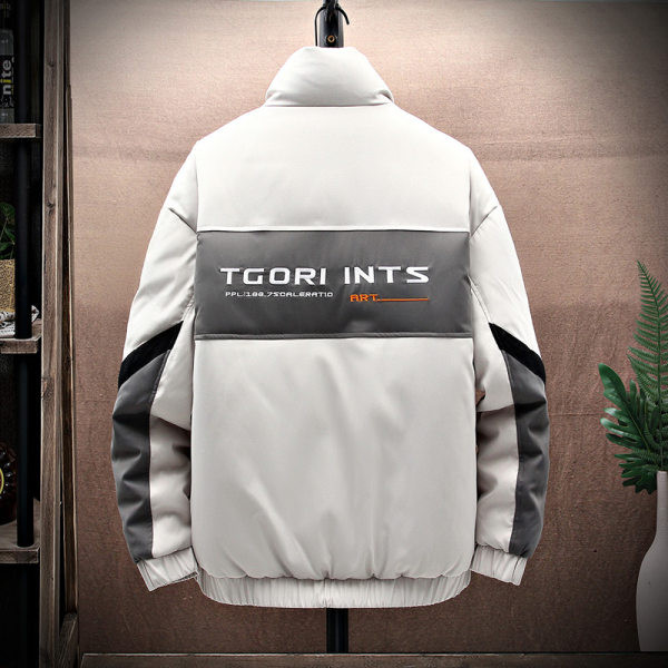 Jachetă casual din bumbac cu guler înalt