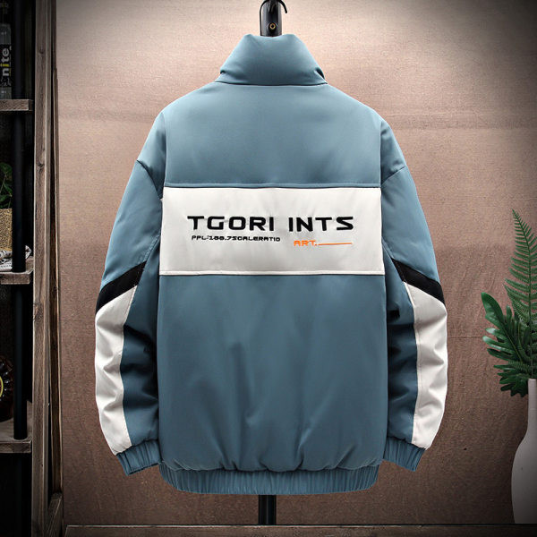 Jachetă casual din bumbac cu guler înalt