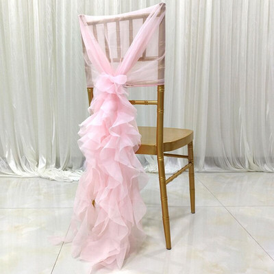 1 kom 140x110 cm mašna za stolicu od organze za pokrivanje, banket, svadbeni događaj, božićni ukras, prozirna organza tkanina