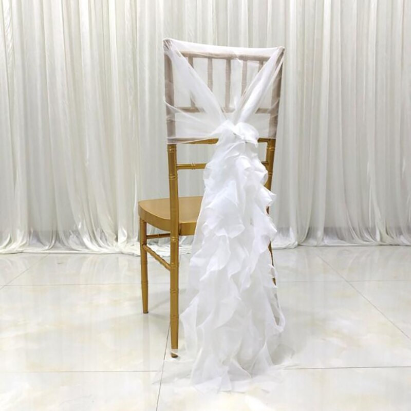 1 kom 140x110 cm mašna za stolicu od organze za pokrivanje, banket, svadbeni događaj, božićni ukras, prozirna organza tkanina