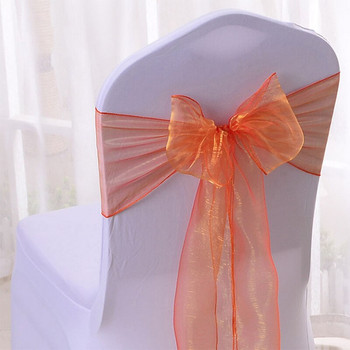 25 τμχ/παρτίδα Organza Sashes Sheer Chair Bow Νυφική καρέκλα ντους Δεσμές για δείπνο Καρέκλα γάμου Knot Party Event Χριστουγεννιάτικη προμήθεια