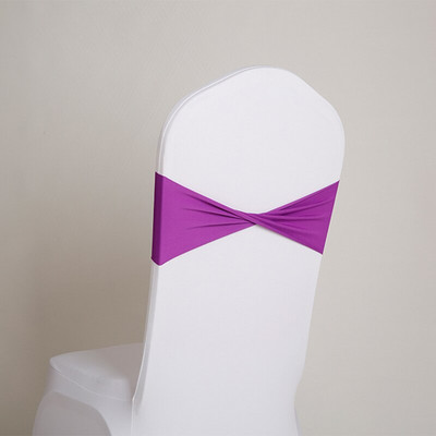 20 vnt/komplektas Stretch Sashes Vestuvių kėdės užvalkalas spandex varčios lankas banketų vakarėlio dekoracijos Vienspalvis karštas išpardavimas 13x35cm