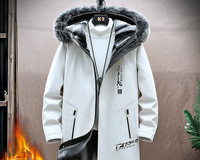 Geaca de iarna pentru barbati model nou cu gluga si captuseala calda