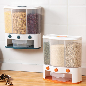 Решетка Стенна кутия за съхранение на зърно Дозатор за ориз Кухненски аксесоари Органайзери Съхранение Домашно съхранение на храна