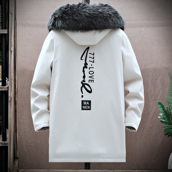 Jachetă de iarnă pentru bărbați cu căptușeală și glugă de pluș