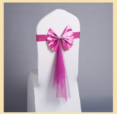 Scaun de nunta nou Cravata Cravata Hotel Petrecere Satin Cercete Organza Banchet Petrecere Evenimente Accesorii Scaun de Craciun Spatar Decor Bretele 30buc