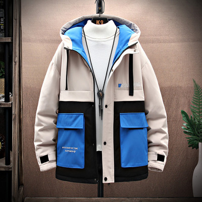 Geaca de toamna iarna din bumbac pentru barbati cu buzunare mari