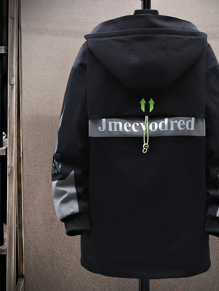 Jachetă casual pentru bărbați, cu glugă, cu fermoar