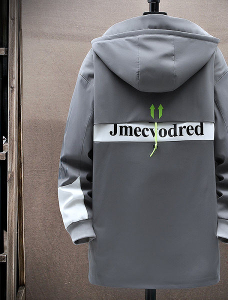 Jachetă casual pentru bărbați, cu glugă, cu fermoar