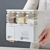 Set Cutie Depozitare Condimente Din Plastic Organizator De Bucătărie Rangement Bucătărie Recipient De Depozitare Condimente Stivuibil Cu Sertar