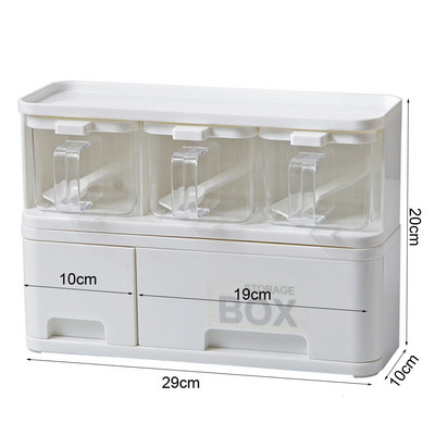 Set Cutie Depozitare Condimente Din Plastic Organizator De Bucătărie Rangement Bucătărie Recipient De Depozitare Condimente Stivuibil Cu Sertar