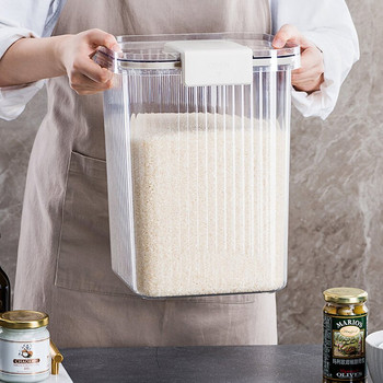 Херметичен прозрачен контейнер за съхранение на храна Влагоустойчива кутия за съхранение на брашно от оризови зърнени храни Кухненски килер Организатор за насипна храна