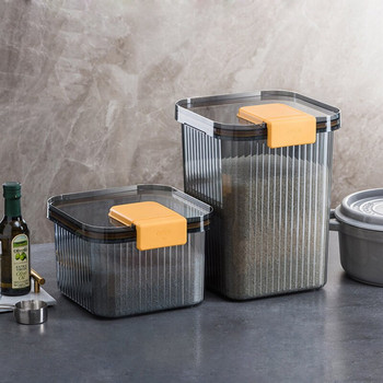 Херметичен прозрачен контейнер за съхранение на храна Влагоустойчива кутия за съхранение на брашно от оризови зърнени храни Кухненски килер Организатор за насипна храна