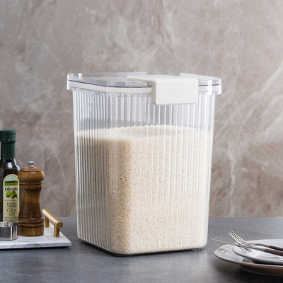 Αεροστεγές Διαφανές Δοχείο Αποθήκευσης Τροφίμων Ανθεκτικό στην υγρασία Ρύζι Αλεύρι δημητριακών Κουτί αποθήκευσης Κουζίνα Κουζίνα Μαζική οργάνωση τροφίμων