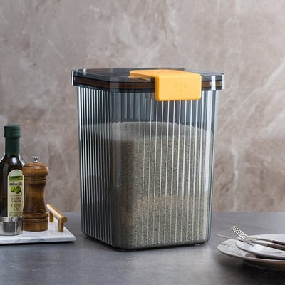 Αεροστεγές Διαφανές Δοχείο Αποθήκευσης Τροφίμων Ανθεκτικό στην υγρασία Ρύζι Αλεύρι δημητριακών Κουτί αποθήκευσης Κουζίνα Κουζίνα Μαζική οργάνωση τροφίμων