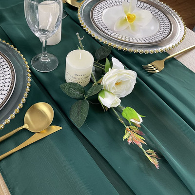 D001A Priehľadný šifón Lacný Elegantný Plážový Svadobný Ružový Terakotový Námornícky Modrý Šifónový Šerpa na Stoličku 3 ks/balenie Na Dekoráciu