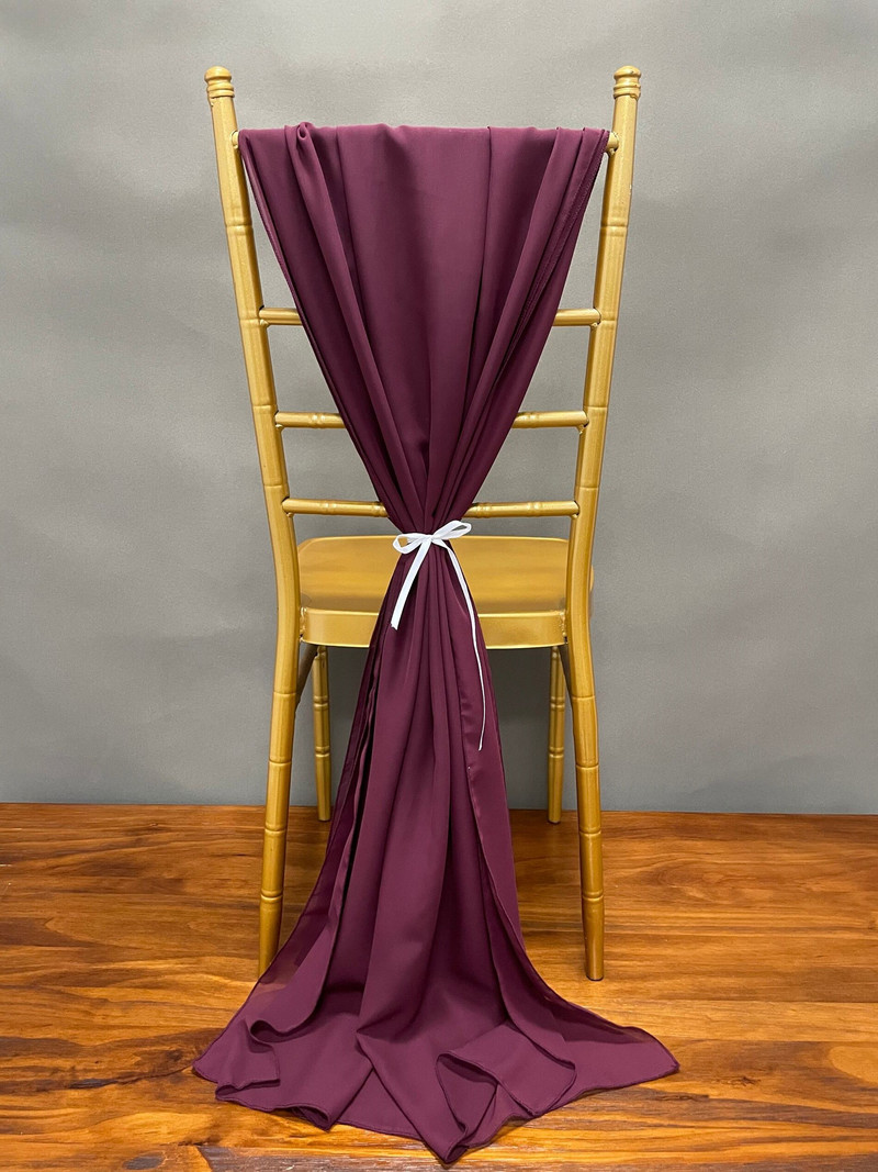 D001A Priehľadný šifón Lacný Elegantný Plážový Svadobný Ružový Terakotový Námornícky Modrý Šifónový Šerpa na Stoličku 3 ks/balenie Na Dekoráciu