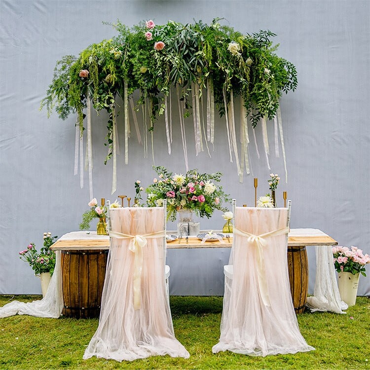 Πολυλειτουργικές Μονόχρωμες Μακρύ Διχτυωτό Εξωτερικό Γαμήλιο Δείπνο Ξενοδοχείο Καρέκλα Τραπεζαρίας Sashes Hotel Party Διακόσμηση σπιτιού