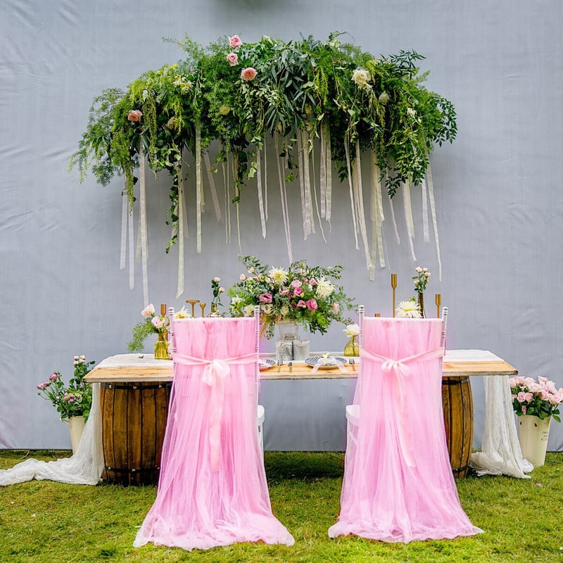 Πολυλειτουργικές Μονόχρωμες Μακρύ Διχτυωτό Εξωτερικό Γαμήλιο Δείπνο Ξενοδοχείο Καρέκλα Τραπεζαρίας Sashes Hotel Party Διακόσμηση σπιτιού