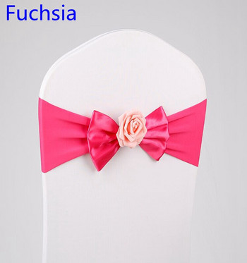 10 PcsTiffany Lycra Chair Sash Папийонка Rose Ball Decor Калъфка за столове Спандекс лента Lycra Sash Парти Сватбена украса