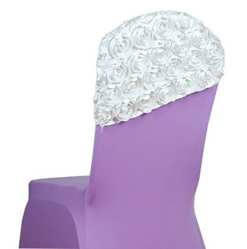 10 τμχ/Παρτίδα Τρισδιάστατο τριαντάφυλλο ελαστικό καρέκλα Spandex Φιόγκο φύλλο καρέκλα Stretch Sashes Band Κορδέλα για γαμήλιο πάρτι ξενοδοχείου για δεξιώσεις
