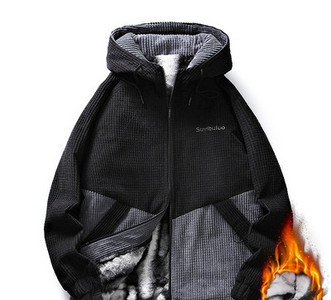 Geaca de barbati toamna-iarna cu gluga si inscriptie