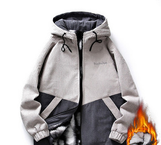 Geaca de barbati toamna-iarna cu gluga si inscriptie