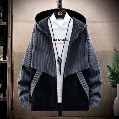 Geaca de barbati toamna-iarna cu gluga si inscriptie