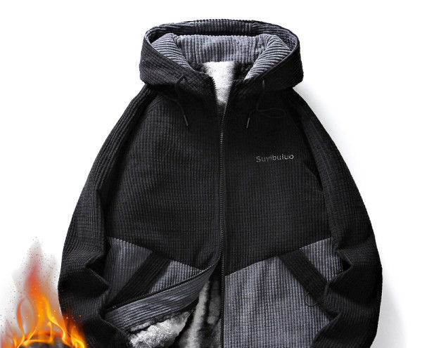 Geaca de barbati toamna-iarna cu gluga si inscriptie