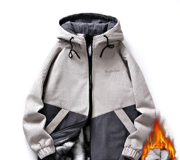 Geaca de barbati toamna-iarna cu gluga si inscriptie