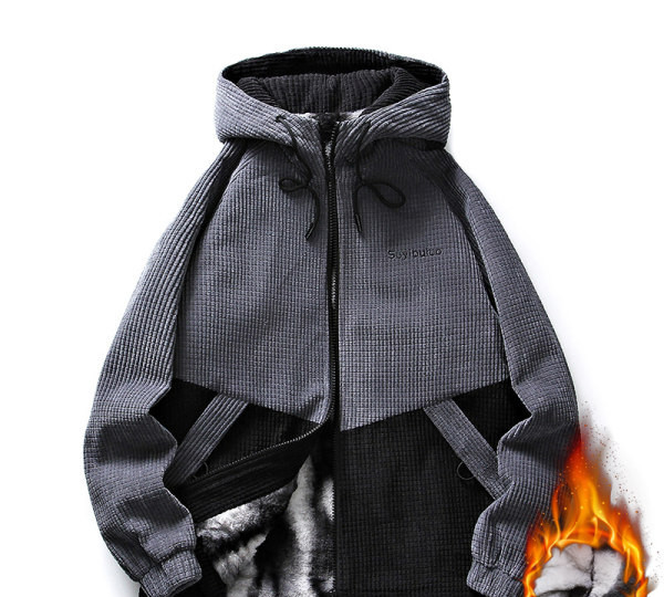 Geaca de barbati toamna-iarna cu gluga si inscriptie