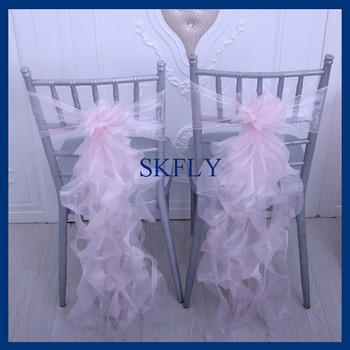 CH098B SKFLY δημοφιλή καταπληκτικά 6 τμχ/ πολύ ωραία ανοιχτόχρωμα ροζ σγουρά φύλλα καρέκλας οργάντζας ιτιάς
