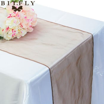 Sheer Organza Table Runner 50Pcs 30x275CM Διακόσμηση σπιτιού Φιόγκοι καρέκλας Διακόσμηση για πάρτι Δείπνο Διακόσμηση τραπεζιού γάμου