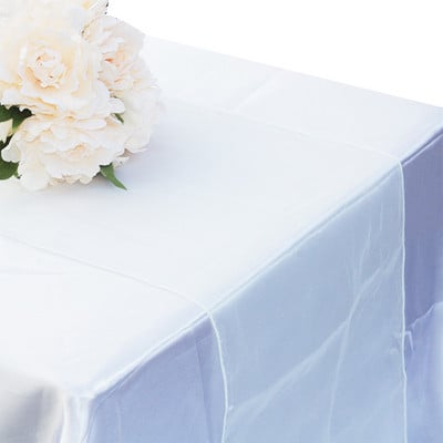 Priehľadný organzový uterák na stôl 50 ks 30x275CM bytová dekorácia, mašle na stoličky, ozdoby na stôl na párty, bankety, svadobné dekorácie