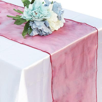 Priehľadný organzový uterák na stôl 50 ks 30x275CM bytová dekorácia, mašle na stoličky, ozdoby na stôl na párty, bankety, svadobné dekorácie