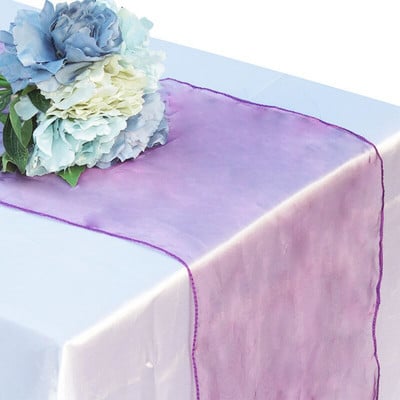 Priehľadný organzový uterák na stôl 50 ks 30x275CM bytová dekorácia, mašle na stoličky, ozdoby na stôl na párty, bankety, svadobné dekorácie