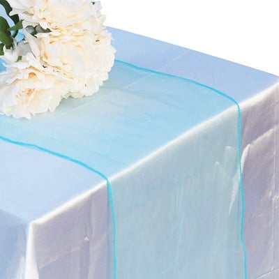 Priehľadný organzový uterák na stôl 50 ks 30x275CM bytová dekorácia, mašle na stoličky, ozdoby na stôl na párty, bankety, svadobné dekorácie