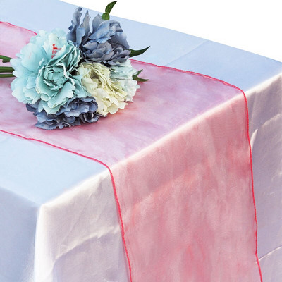Priehľadný organzový uterák na stôl 50 ks 30x275CM bytová dekorácia, mašle na stoličky, ozdoby na stôl na párty, bankety, svadobné dekorácie
