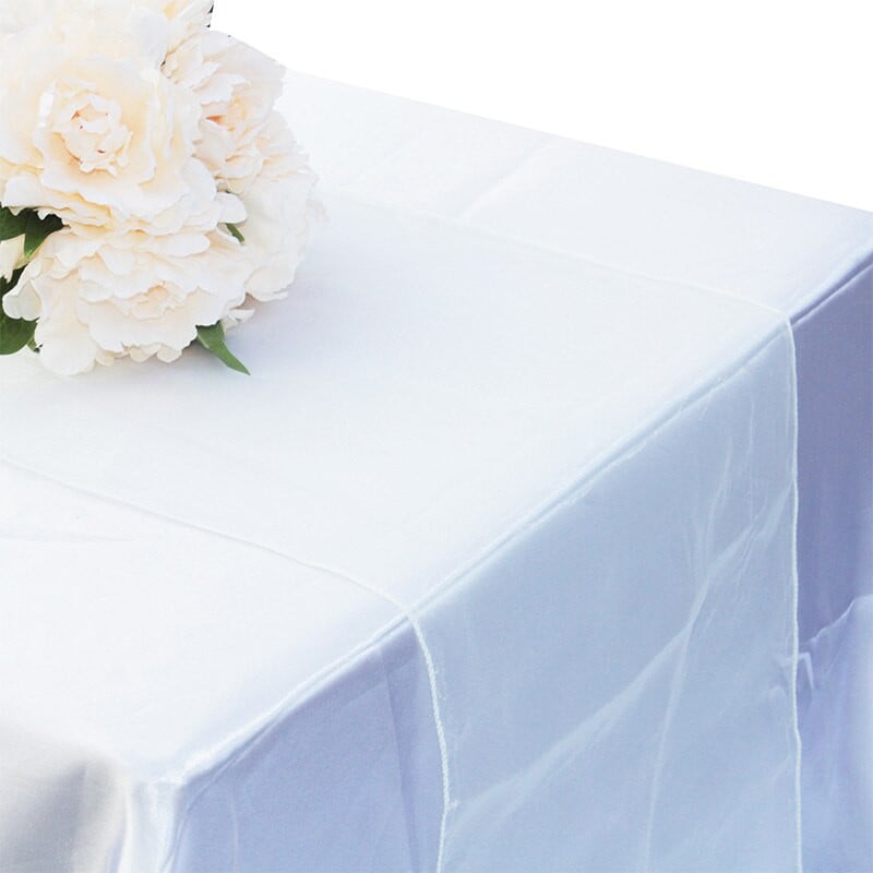 Priehľadný organzový uterák na stôl 50 ks 30x275CM bytová dekorácia, mašle na stoličky, ozdoby na stôl na párty, bankety, svadobné dekorácie