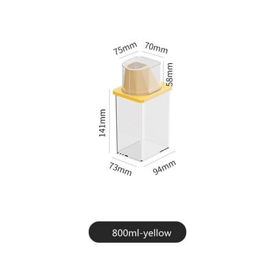 800/1200ML priehľadný plastový dávkovač kukuričných vločiek na obilniny, ryžu, kuchynská špajza, nádoby na skladovanie potravín, hermetické hrnce