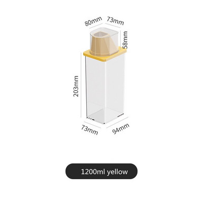 800/1200ML priehľadný plastový dávkovač kukuričných vločiek na obilniny, ryžu, kuchynská špajza, nádoby na skladovanie potravín, hermetické hrnce